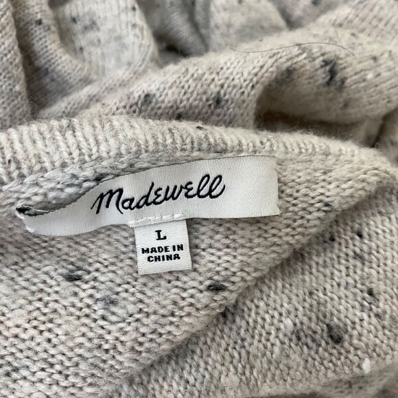 Madewell Donegal Kent coziest yarn Oversized Size L speckled gray long line - Picture 5 of 16